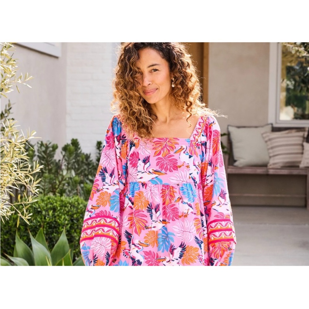 Printfresh Maria Dress in Pelican Palms Print - Picture 8 of 11